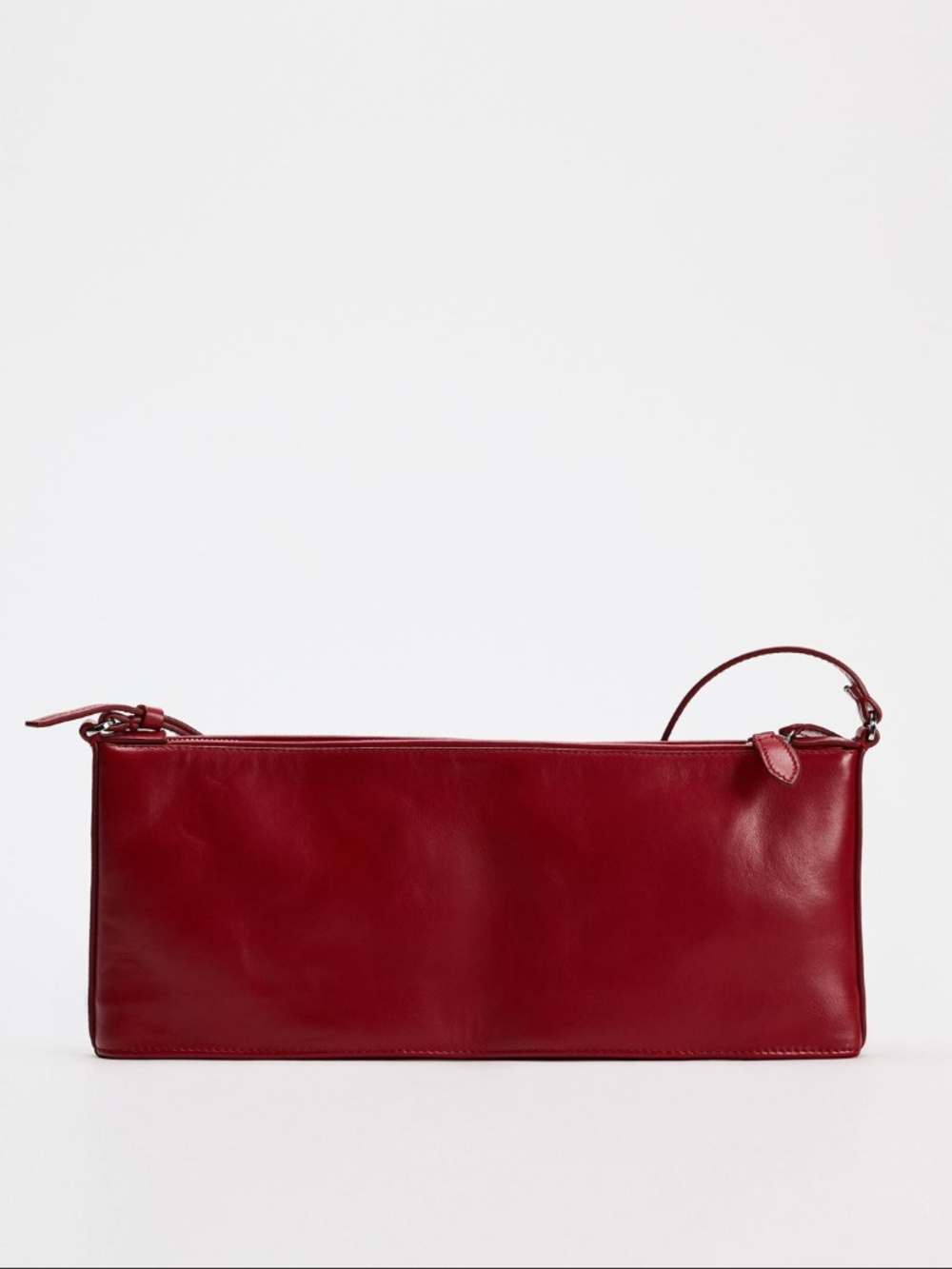 Zara Leather Shoulder Envelope Bag in Red